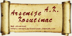Arsenije Košutinac vizit kartica